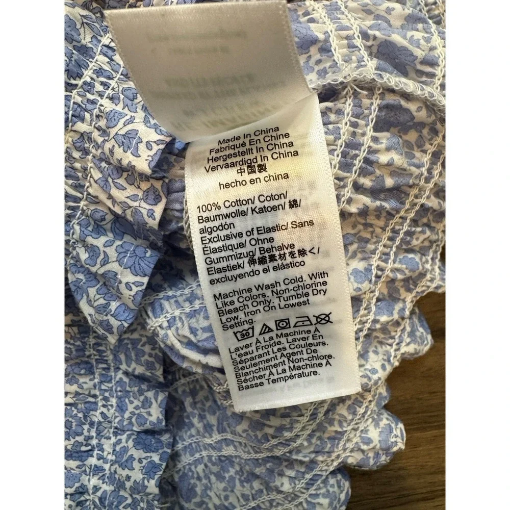 J. Crew Smocked Top M Liberty D'Anjo Floral Puff Sleeve Cottagecore Coquette